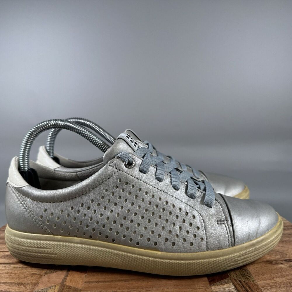Ecco Casual Hybrid 2 Spikeless Golf Shoes Womens 39 US 8 Hydromax Silver Leather